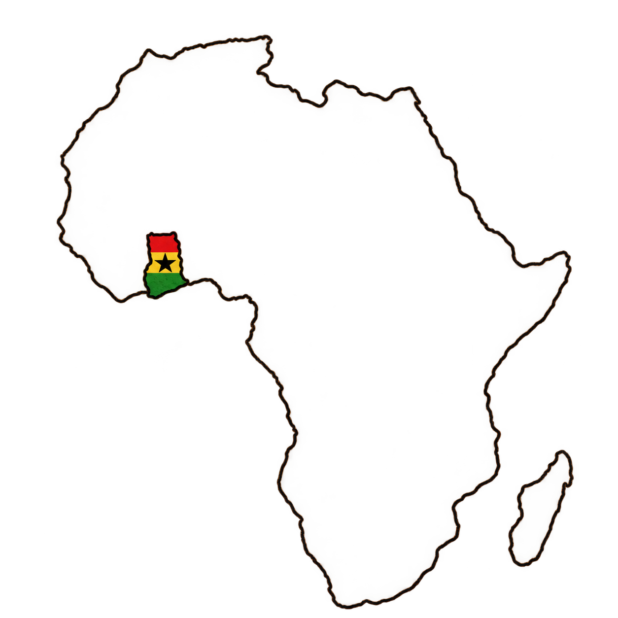 Map of Ghana showing where Soar Up Foundation works
